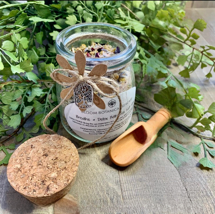 Bath Salts| Breathe & Detox Salt Soak | Herbal Tub Tea | Himalayan Salt | Dead Sea Salt | Natural Cold Therapy