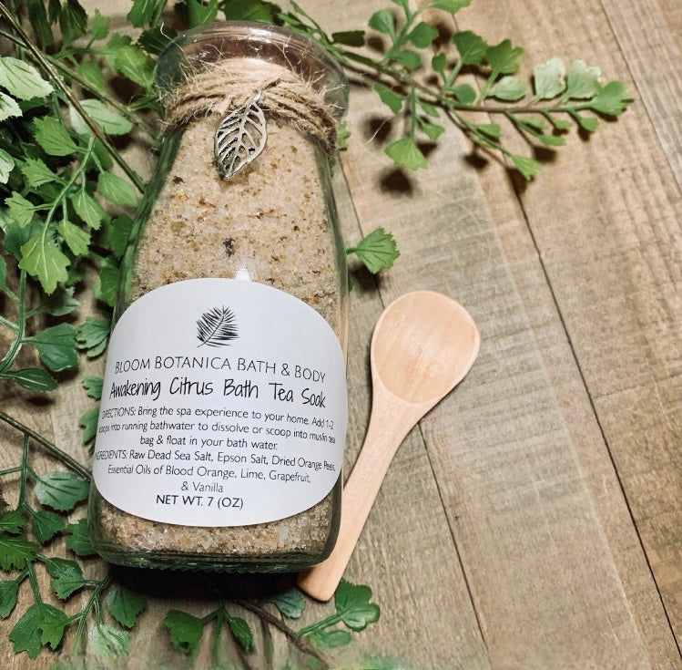 Bath Salts | Awakening Citrus Dead Sea Salt Herbal Bath Soak | Therapeutic Bath