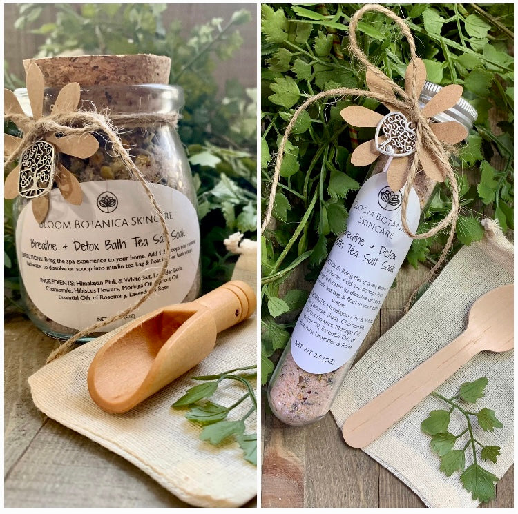 Bath Salts| Breathe & Detox Salt Soak | Herbal Tub Tea | Himalayan Salt | Dead Sea Salt | Natural Cold Therapy