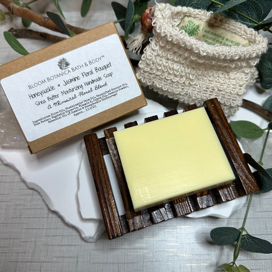 Soap Honeysuckle & Jasmine Floral Bouquet with Shea Butter| Extremely Moisturizing | All Natural | Comes With Free Soap Bag