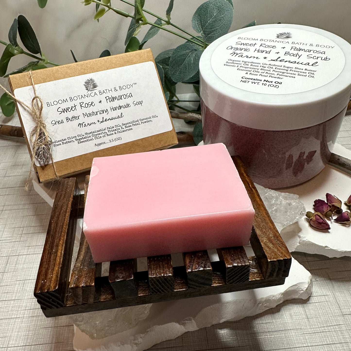 Soap Sweet Rose and Palmarosa Shea Butter| Extremely Moisturizing | All Natural | Comes With Free Soap Bag