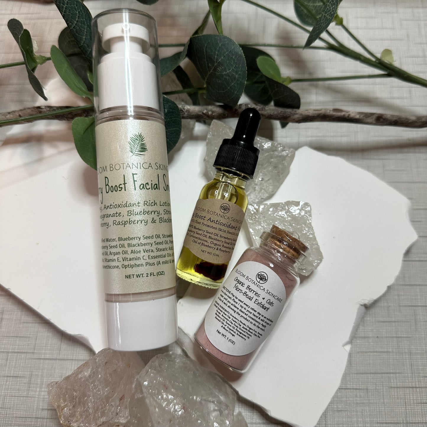 Berry Boost Facial Skincare Bundle | Exfoliate | Moisturize | Luxurious Skincare Products