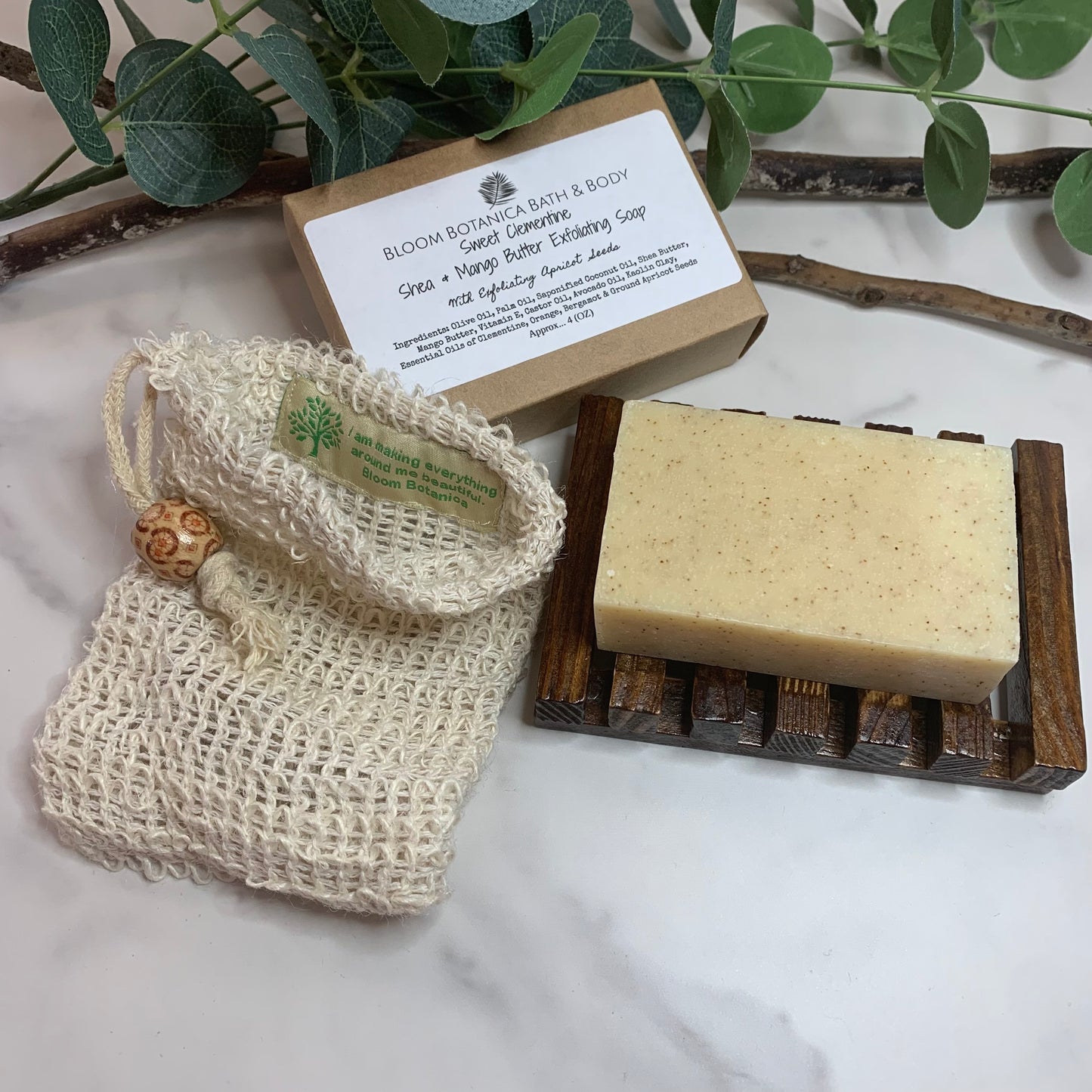 Sweet Clementine Shea & Mango Butter Soap | All Natural | Comes With Free Ramie Soap Bag