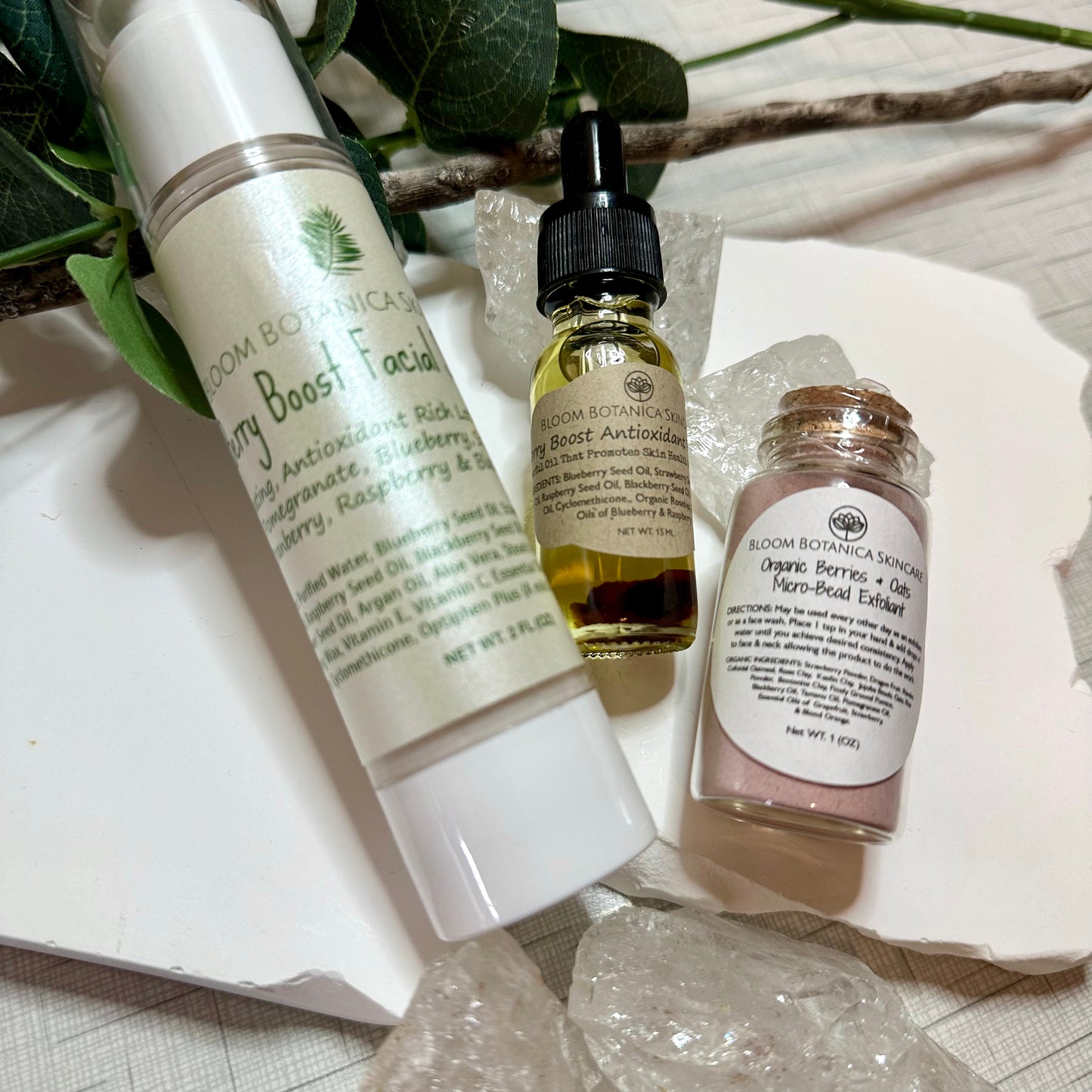 Berry Boost Facial Skincare Bundle | Exfoliate | Moisturize | Luxurious Skincare Products