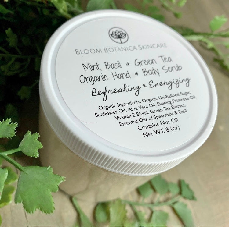 Sugar Scrub | Mint Basil Green Tea Body Sugar Scrub | All Natural