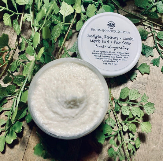 Eucalyptus Rosemary Copaiba Exfoliating Shea Butter Sugar Scrub | Dry Skin Relief | Organic Body Polish