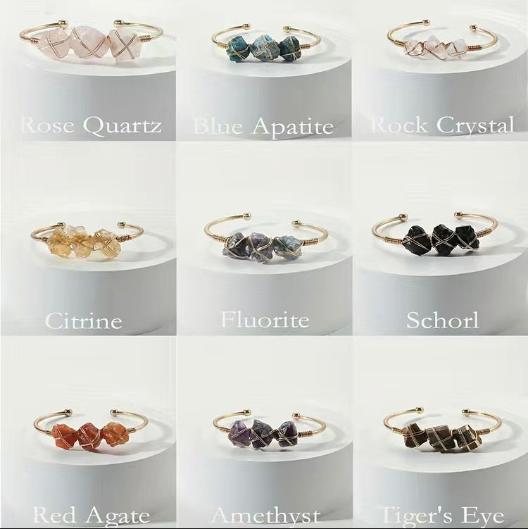 Bracelets | Natural Raw Gemstones | Wire Wrapped Jewelry