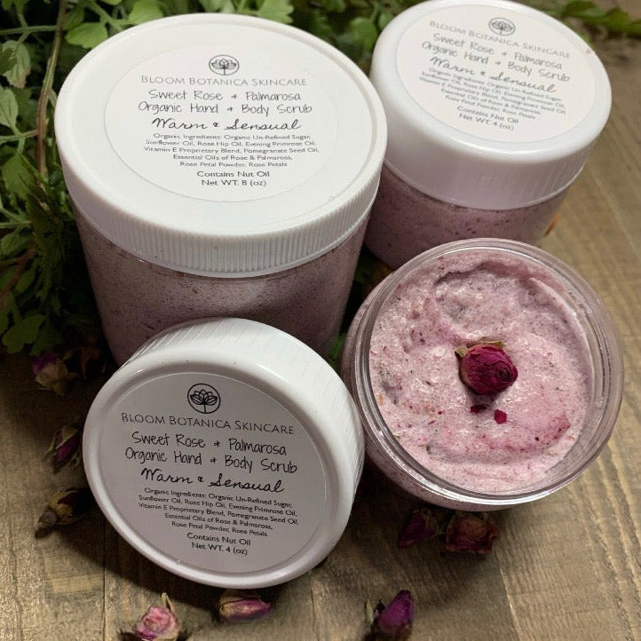 Sugar Scrub | Sweet Rose & Palmarosa Exfoliating Body Scrub | Shea Butter