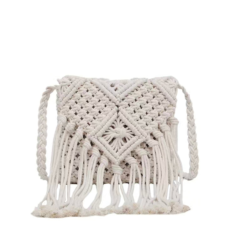 Purses | BoHo Macrame Small Crossbody Purse With Zipper | Eco-friendly Cotton