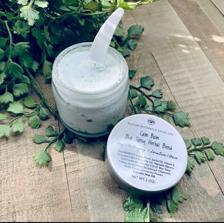 Calm Balm made with Blue Tansy Oil | Moisturizer | Dry Skin | AntiAging Skincare | Acne Prone Skin