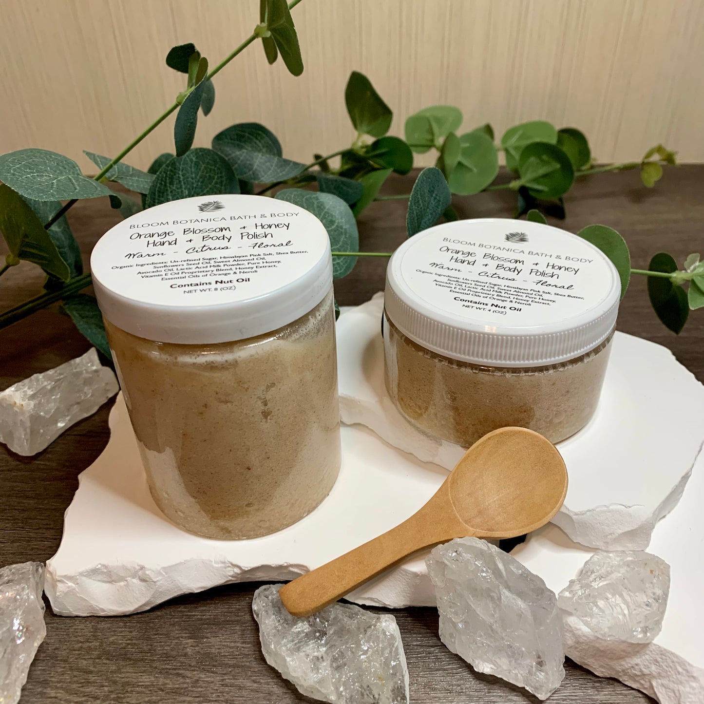 Sugar Scrub | Orange Blossom Milk & Honey Sugar & Salt Body Scrub | Lactic Acid Exfoliation | Dry Skin Relief