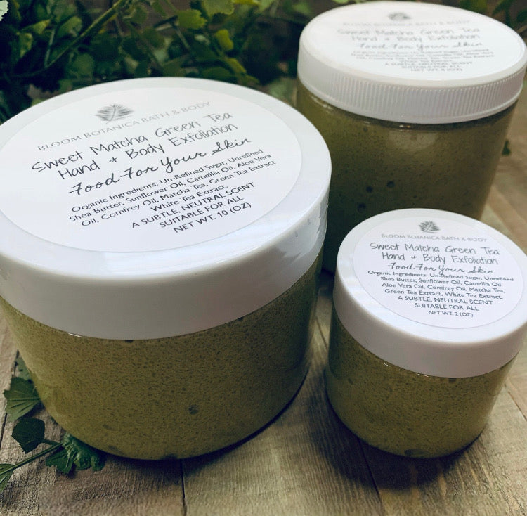 Sugar Scrub | Sweet Matcha Green Tea Body Sugar Scrub | All Natural