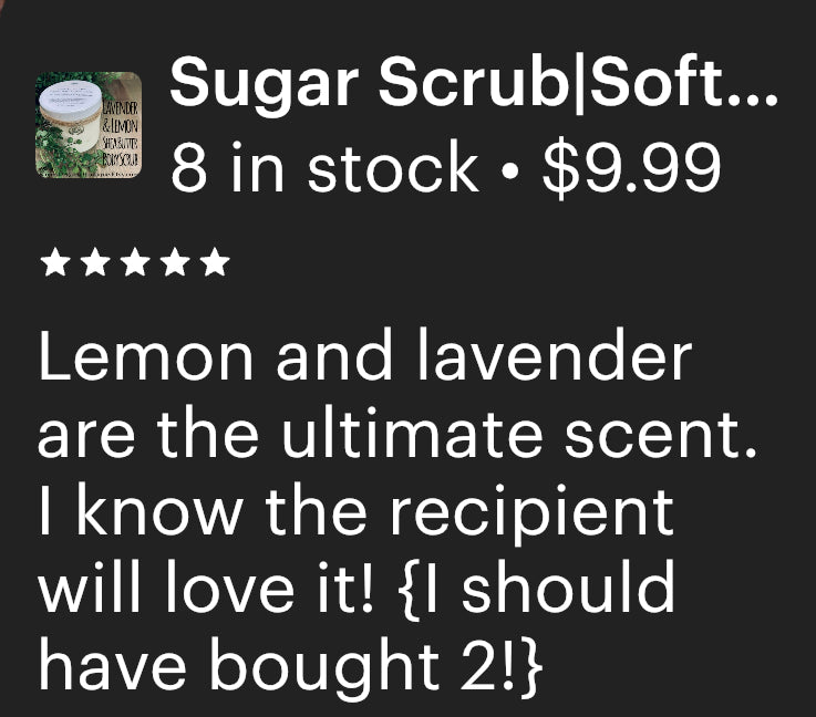 Sugar Scrub | Lavender & Lemon Luscious Shea Butter Body Scrub | Naturally Scented