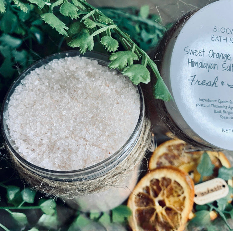 Sweet Orange Bergamot & Ginger Bath Soak | Himalayan Pink Salt | Epsom Salt | Foot Soak