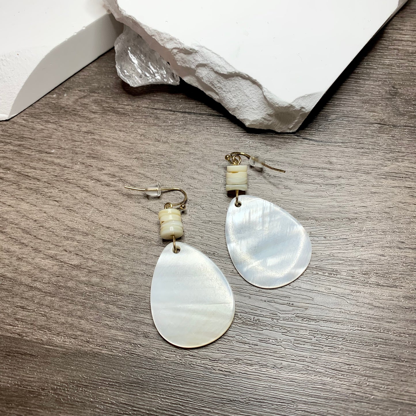 Earrings | Natural Mother of Pearl Shell Earrings | Boho Vibe Jewelry | Beach Style Earrings