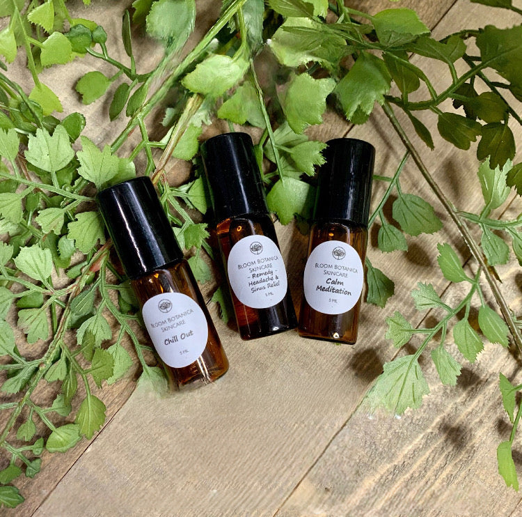 Aromatherapy Essential Oil Blends Gift Set of Three | Headache Blend | Calming Blend | Restful Sleep Blend