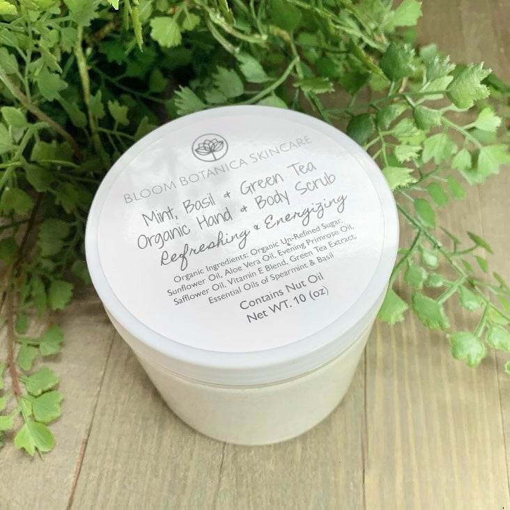 Sugar Scrub | Mint Basil Green Tea Body Sugar Scrub | All Natural