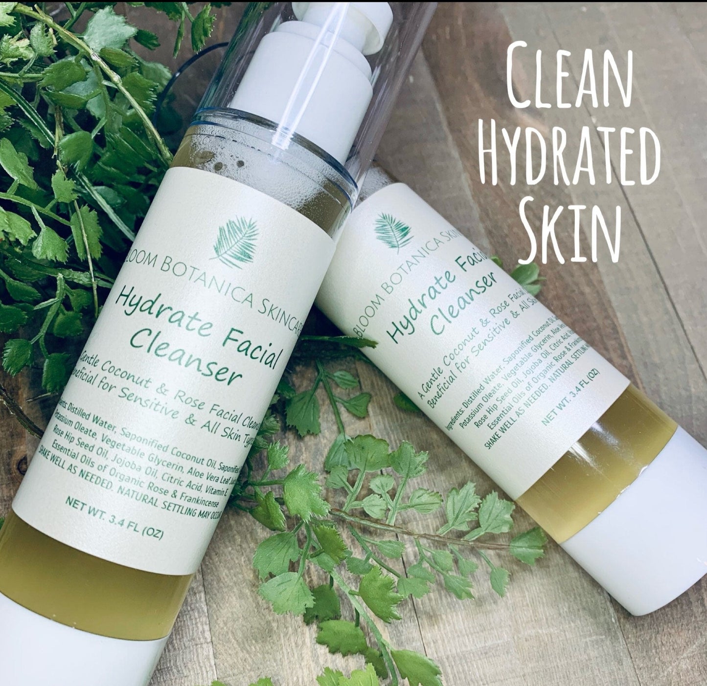 Hydrate Facial Cleanser | Moisturizing Face Wash | Bloom Botanica Skincare | Anti-aging Skin Care